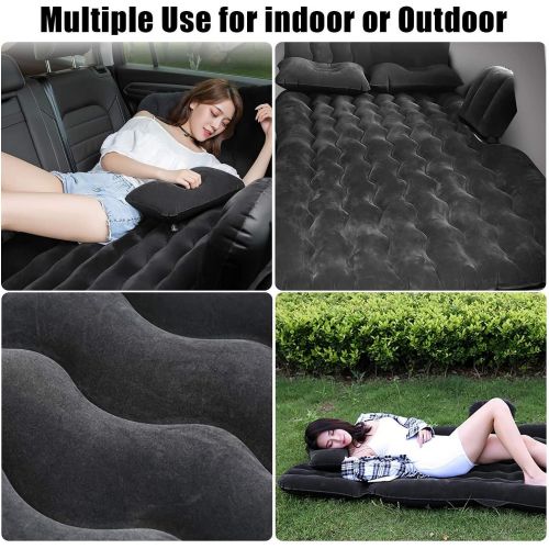  FBSPORT Bed Car Mattress Camping Mattress for Car Sleeping Bed Travel Inflatable Mattress Air Bed for Car Universal SUV Extended Air Couch with Two Air Pillows