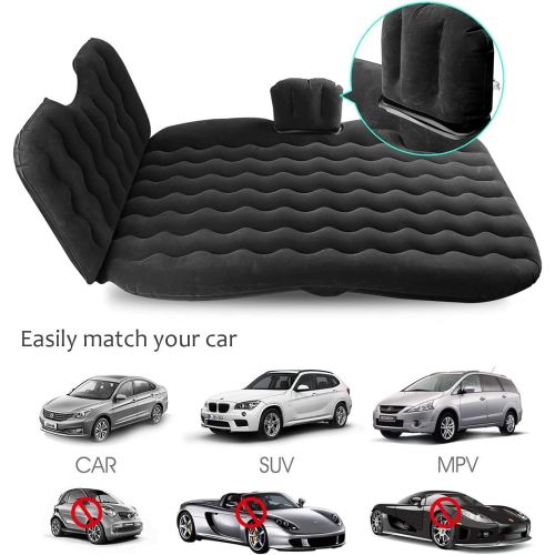  FBSPORT Bed Car Mattress Camping Mattress for Car Sleeping Bed Travel Inflatable Mattress Air Bed for Car Universal SUV Extended Air Couch with Two Air Pillows