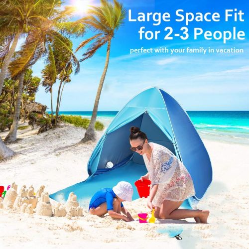  FBSPORT Beach Tent,Pop Up Beach Shade,UPF 50+ Sun Shelter Instant Portable Tent Umbrella Baby Canopy Cabana with Carry Bag