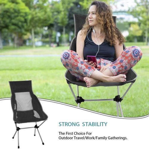  FBSPORT Ultralight Folding Camping Chairs, Portable Camping Chairs for Adult, High Back Lightweight Backpacking Chair Compact & Heavy Duty for Outdoor Hiking.