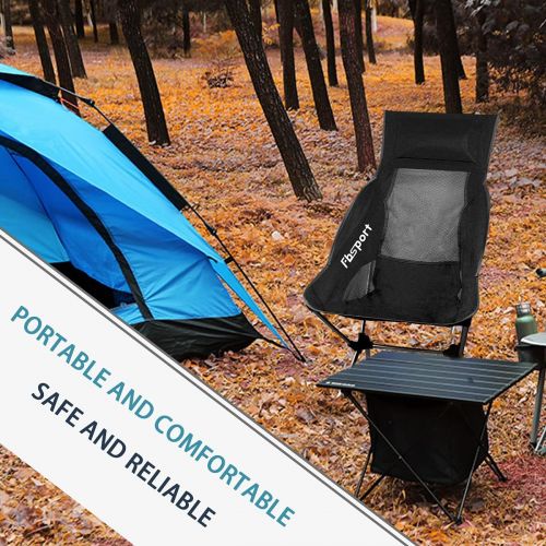  FBSPORT Ultralight Folding Camping Chairs, Portable Camping Chairs for Adult, High Back Lightweight Backpacking Chair Compact & Heavy Duty for Outdoor Hiking.