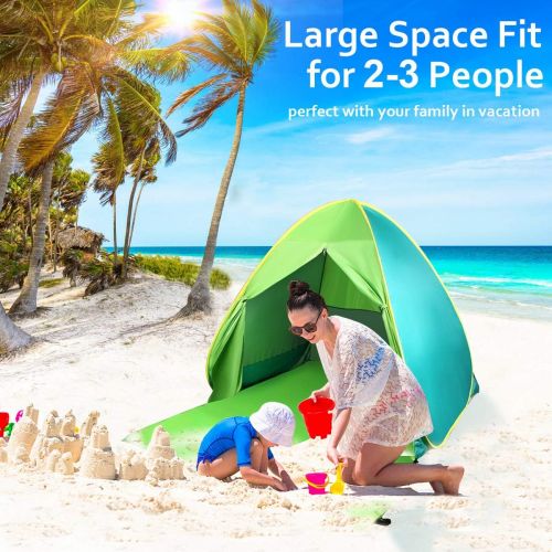  FBSPORT Beach Tent,Pop Up Beach Shade,UPF 50+ Sun Shelter Instant Portable Tent Umbrella Baby Canopy Cabana with Carry Bag