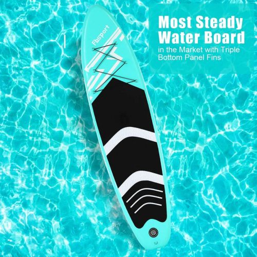  FBSPORT Premium Inflatable Stand Up Paddle Board, Yoga Board with Durable SUP Accessories & Carry Bag Wide Stance, Surf Control, Non-Slip Deck, Leash, Paddle and Pump for Youth & A