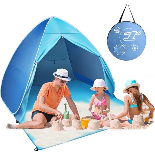  FBSPORT Beach Tent, UPF 50+ Easy Pop Up Beach Shade, Sun Shelter Instant Portable Beach Tent Umbrella Baby Canopy Cabana with Carry Bag, Blue