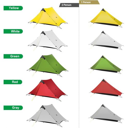  FBSPORT Ultralight Tent 3-Season Backpacking Tent 1 Person/2 Person Camping Tent, Outdoor Lightweight LanShan Camping Tent Shelter, Perfect for Camping, Trekking, Climbing, Hiking