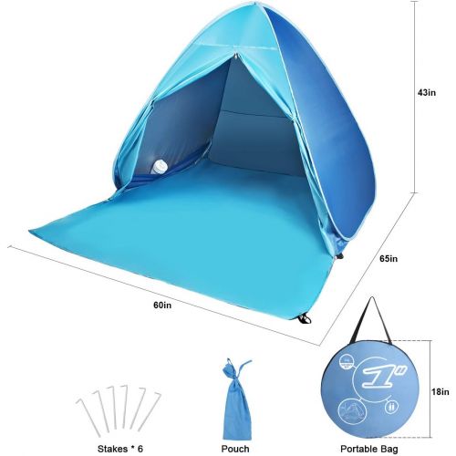  FBSPORT Beach Tent,Pop Up Beach Shade, UPF 50+ Sun Shelter Instant Portable Tent Umbrella Baby Canopy Cabana with Carry Bag