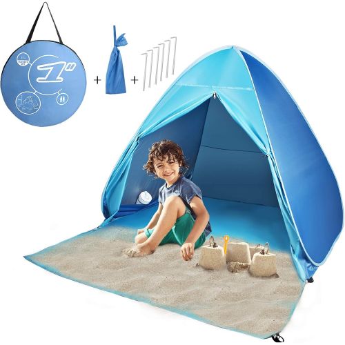  FBSPORT Beach Tent,Pop Up Beach Shade, UPF 50+ Sun Shelter Instant Portable Tent Umbrella Baby Canopy Cabana with Carry Bag