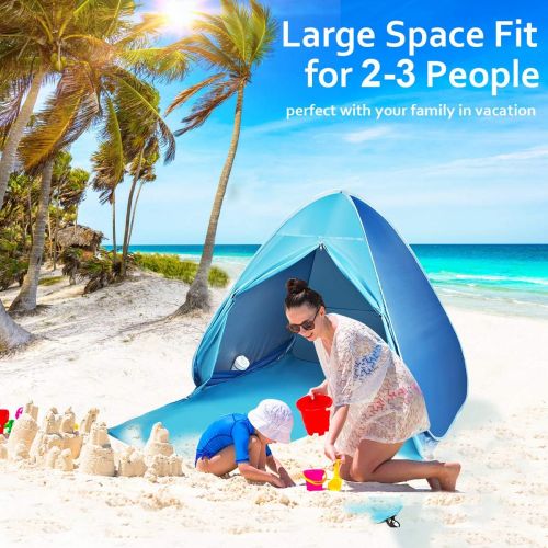  FBSPORT Beach Tent,Pop Up Beach Shade, UPF 50+ Sun Shelter Instant Portable Tent Umbrella Baby Canopy Cabana with Carry Bag