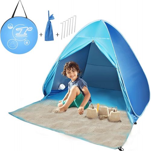  FBSPORT Beach Tent,X-Large Pop Up Beach Shade, UPF 50+ Sun Shelter Instant Portable Tent Umbrella Baby Canopy Cabana with Carry Bag