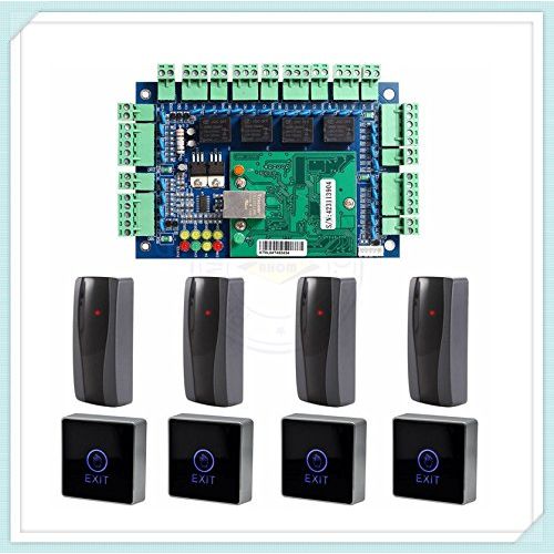  FCARD Generic Wiegand TCP IP Network Access Control Board Panel Controller For 4 Door Including 4 Reader & Touch Exit Button