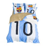 FCBarcelona ZI TENG Barcelona Duvet Cover Set Football Fans Bedding Set Bedding Set 3PC Boys and Teenagers Bed Set1Duvet Cover,2Pillowcases,Twin Full Queen King Size