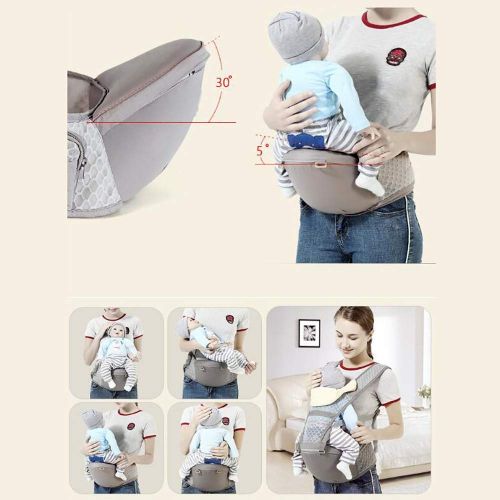 FCH Ergonomic Baby Carriers Backpack Baby Carrier with Hip Seat Large Storage Bag Soft and Comfortable Breathable Baby Carrier Waist Stool Suitable for 0-36 Months Baby