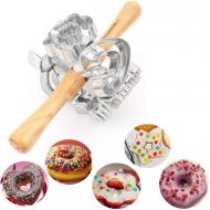 FCOZM Metal Revolving Donut Cutter Maker Machine Mold Pastry Dough Baking Roller For Cooking Baking (Aluminum2)