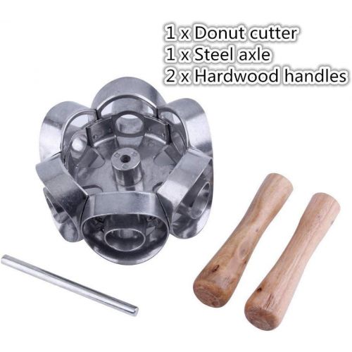  FCOZM Metal Revolving Donut Cutter Maker Machine Mold Pastry Dough Baking Roller For Cooking Baking,6 Shapes (1)