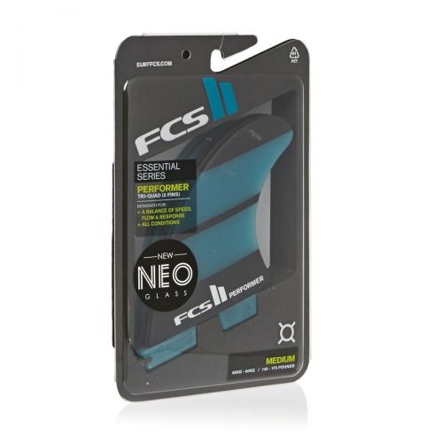  FCS II Performer Neo Glass Tri Quad Fin Set - Medium.