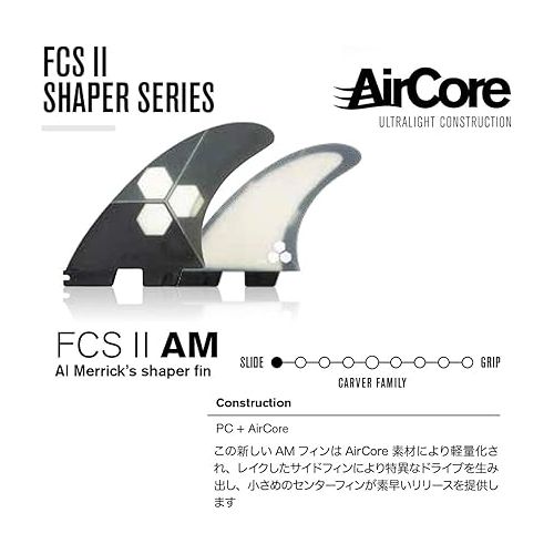  FCS II Al Merrick AirCore Fin Set - Designed for Radical Progressive Surfing, high Performance fin Set Designed for All Conditions