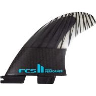 FCS II Performer Performance Core Carbon Tri Fin Set - Black/Teal - L