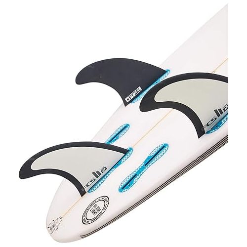  FCS II Pyzel Thruster Tri Fin Set - Black/White - M