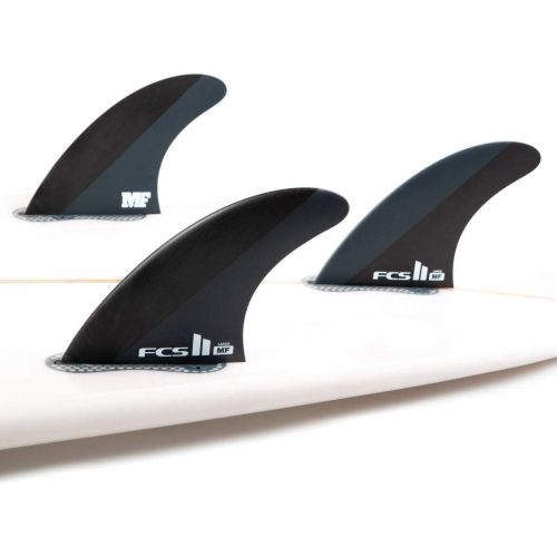  FCS II MF Neo Carbon Black/Grey Large Tri Fins - Mick Fannings signature FCS II MF fin in Neo Carbon material for fast power surfing.