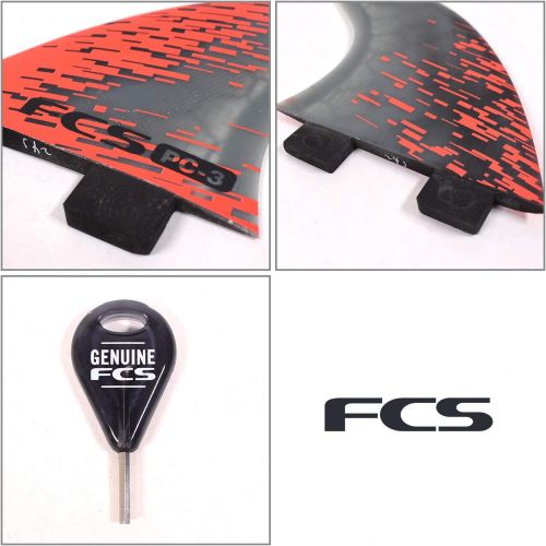  FCS PC-3 Performance Core Surfboard Tri Fin Set - Red Smoke