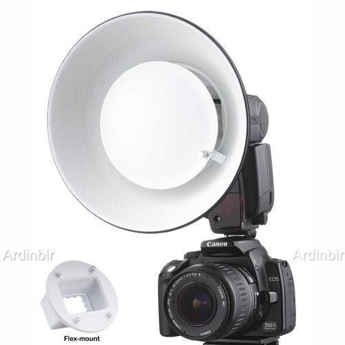  FCStudio Flash Gun Strobies Flex Mount Modifier, Adapter Kit with Softbox, Diffuser, Beauty Dish Reflector, Snoot, Honeycomb, Barndoor for Sony F32X, HVL-F42AM; Canon 420ex; 430ex; 430EX II