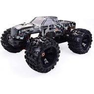 FCXBQ 4GHz Remote Control Car 90km/h High Speed Brushless Racing Vehicle 4x4 Big Foot Anti-skid Shock Absorption RC Off Road Truck 5000mAh Rechargeable with Alloy Car Bottom (Color : Gra