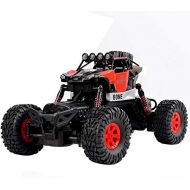 FCXBQ 4x4 Big Foot Remote Control Car with LED Headlight fessional Double Motor Strong Horsepower High Speed Racing Vehicle Rechargeable Electric RC Truck Toy for Kids Age 6+ (Color : Re