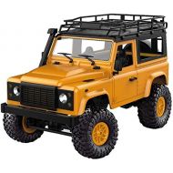 FCXBQ High Simulation 1:12 Scale Remote Control Car with LED Headlight 4x4 fessional Off Road RC Truck Large Rechargeable Electric 2.4G RC Car Model for Kids (Color : Yellow, Size : 3 ba