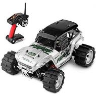 FCXBQ Silver Remote Control Car 1/18 Scale 50km/h High Speed RC Racing Vehicle 4x4 Big Foot Rc Off Road Truck fessional 2.4G Radio Control 4WD Auto Toy with Rechargeable Battery (Size :
