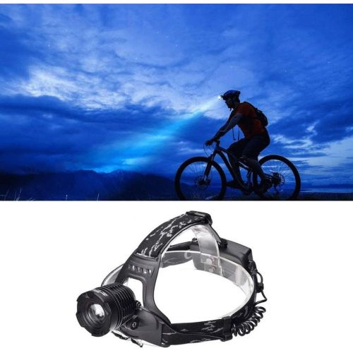  FCYIXIA Outdoor Light-Headlamp Flashlight, Rechargeable Led Head Lamp, Waterproof Headlight Adjustable Headband, Perfect for Camping, Hiking, Outdoors