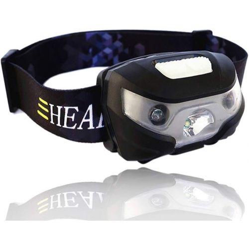  FCYIXIA LED Headlamp Flashlight - Great for Camping, Hiking, Kids, One of The Lightest Headlight, Water & Shock Resistant + Red Strobe