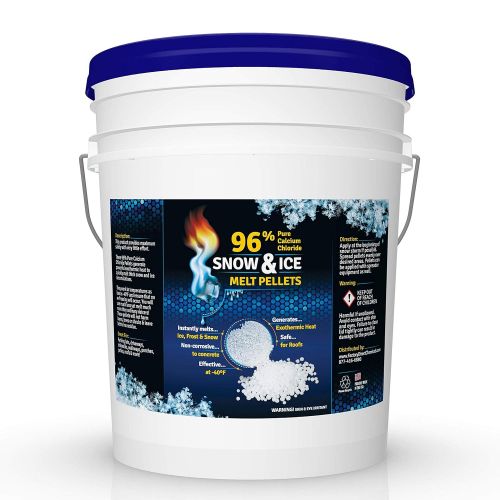  FDC 96% Pure CALCIUM CHLORIDE Snow & Ice Melt Pellets - 5 Gallon