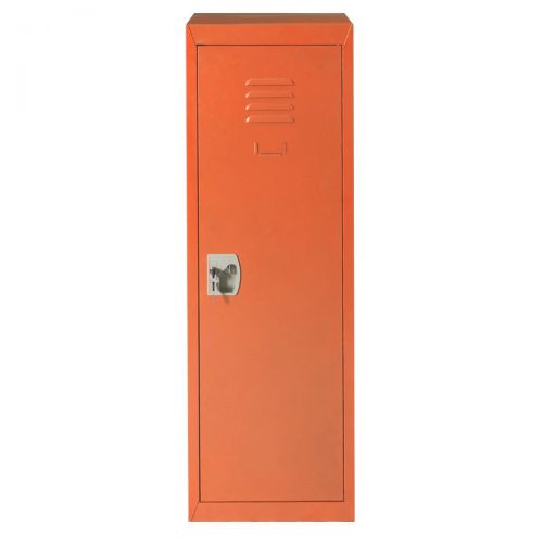  FDInspiration Orange 48 Kid Iron Locker Safe Storage Single Tier Shelf w/Hanging Rod & 2 Key
