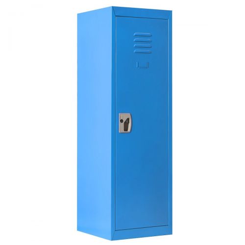  FDInspiration Blue 48 Kid Iron Locker Safe Storage Single Tier Shelf w/Hanging Rod & 2 Key