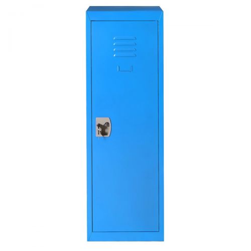 FDInspiration Blue 48 Kid Iron Locker Safe Storage Single Tier Shelf w/Hanging Rod & 2 Key