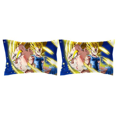  FDRT 2 People Dragonball Z Goku Cotton Duvet Cover Set/Bedding for Teen Boys, Super Saiyan Pattern with Zipper Ties 3PCS 1 Duvet Cover+2 Pillow Shams