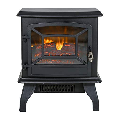  FDW Electric?Fireplace?Heater?Stove?Portable?Space?Heater??Freestanding?Stove?Heater?with?Realistic?Flame?for?Home?Office&nb