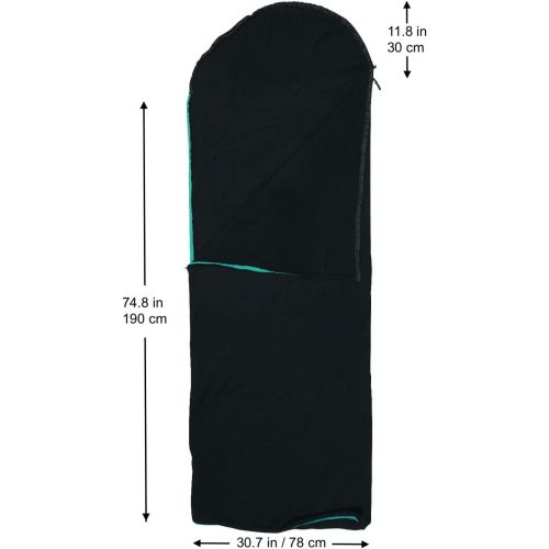  FE Active Sleeping Bag Fleece Liner - Sleeping Bag Liner with Drawstring Hood & Dual Slider Zipper Cold Weather Camping Blanket Sleeping Sack for Camping Bed Travel Gear Designed i