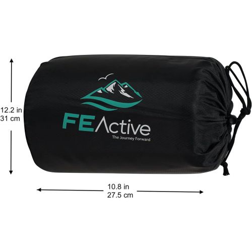  FE Active Sleeping Bag Fleece Liner - Sleeping Bag Liner with Drawstring Hood & Dual Slider Zipper Cold Weather Camping Blanket Sleeping Sack for Camping Bed Travel Gear Designed i