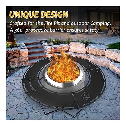  Fire Pit Solo Stove Surround Tabletop, Suitable for Bonfire Wood Burning Outdoor Fire Pit,Easy to Install and Portable,Ideal for Courtyard and Outdoor Camping,Black