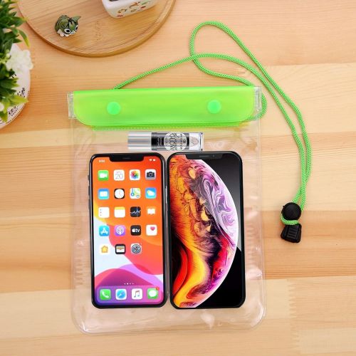  [아마존베스트]FECEDY 4 Packs Universal Waterproof Case Big Phone Dry Bag Pouch Tablet case for 2pcs iPhone 12 11 Pro Xs/XR/X/Max 10 9 8 7 6S Plus Samsung Galaxy S10 S10e S9 S8 +/Note 9 8, Pixel