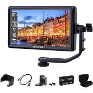 FEELWORLD S55 V3 6 Inch DSLR Camera Field Monitor Bundle - FHD IPS Screen, 4K HDMI in/Out, Tilt Arm, Power Output, Battery & Carry Case Included