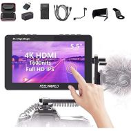 FEELWORLD F6 Pro +NP-F970 Battery, Charger, Storage Case kit, 5.5 Inch 4K HDMI Touch Screen On-Camera Monitor 1600nits High Bright FHD 1920x1080 Filed Monitor with F970 External Install and Power kit