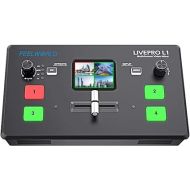 FEELWORLD L1 Multi Camera Video Mixer Switcher 2 Inch LCD Display 4 x HDMI Inputs USB 3.0 Output Live Streaming/Camera Production/Live Broadcast (with USB Cable + Adapter)