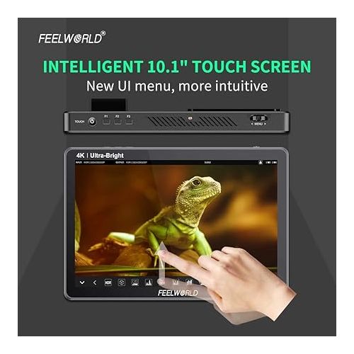  FEELWORLD LUT11S 10.1 Inch 2000nit Ultra Bright Camera Field DSLR Monitor with Touchscreen Waveform LUT F970 Install and Power Kit HDMI SDI Input Output