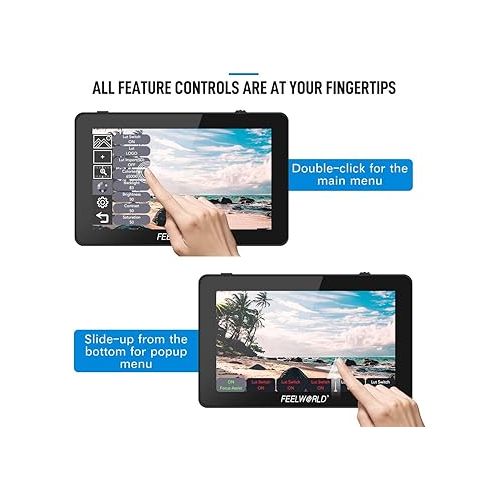  FEELWORLD F6 Plus 6 Inch Touch Screen DSLR Camera Field Monitor with 3D Lut Small Full HD 1920x1080 IPS Screen Suppor 4K HDMI Include Tilt Arm +Battery + Charger…