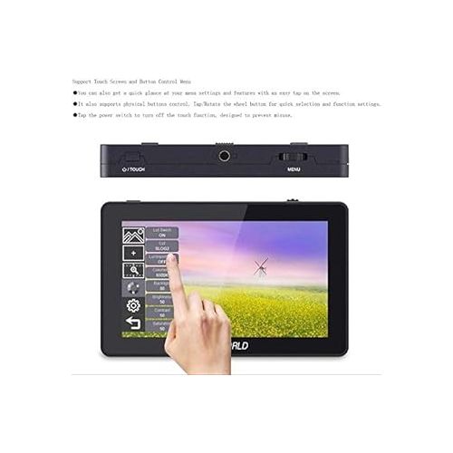  FEELWORLD F6 Plus 5.5 Inch 3D Touch Screen IPS FHD1920x1080 Support 4K HDMI Field Monitor On DSLR Camera DC and Type-C Input with Battery F750, Tilt Arm and 12V Adapter (with Battery and Charger)