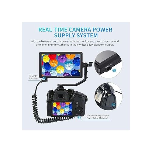  FEELWORLD FW568 V3 6 inch DSLR Camera Field Monitor with Waveform LUTs Video Peaking Focus Assist 1920x1080 IPS with 4K HDMI 8.4V DC Input Output