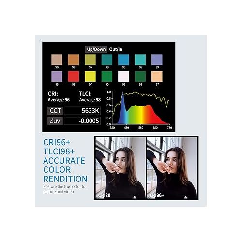  FEELWORLD FL225D 5600K Daylight Video Studio Light 225W Continuous Lighting CRI96+ TLCI97+ 67500lux@1m for Film, Live Streaming, Photography, Videography, Wedding, Interview