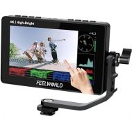 FEELWORLD F5 Prox 5.5 Inch Camera Field Monitor Hight Bright 1600 Nit1920x1080 DSLR Full HD 4K IPS Video Peaking Focus HDMI 8.4V DC Input Output with 12V Adapter Tilt Arm (Standard)